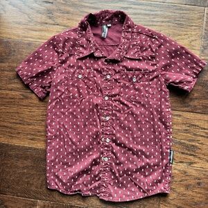 9y knuckleheads skull and crossbones Pearl snap button up